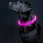 USB Rechargeable Fiber Optic Collar Pet Dog LED Light Collar
