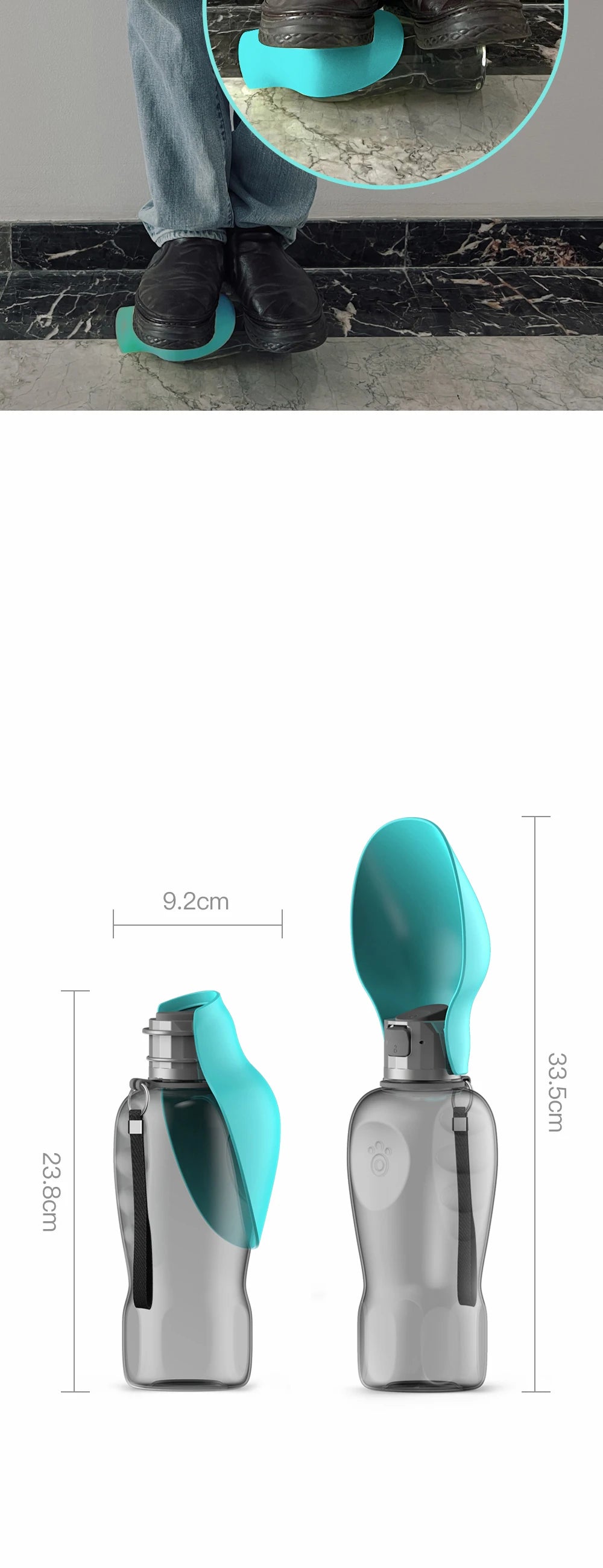 800Ml Portable Dog Water Bottle For Small Medium Big Dogs Outdoor