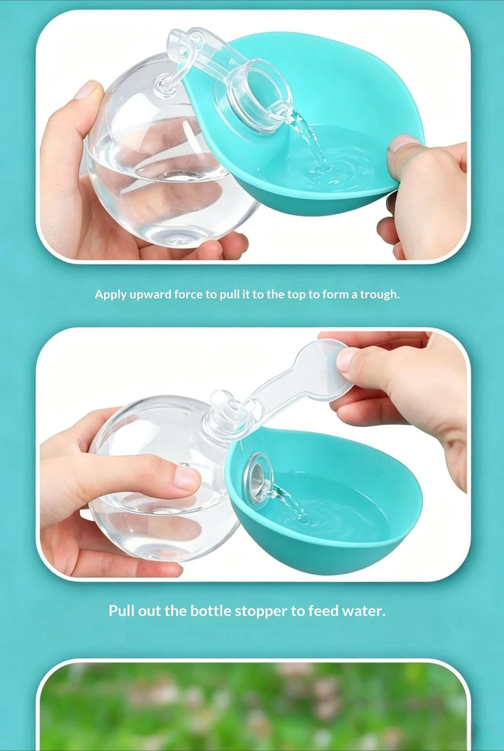 2-In-1 Portable Dog Water Bottle Foldable Silicone Dog Bowl