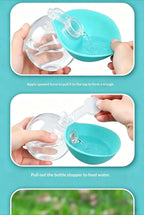 2-In-1 Portable Dog Water Bottle Foldable Silicone Dog Bowl