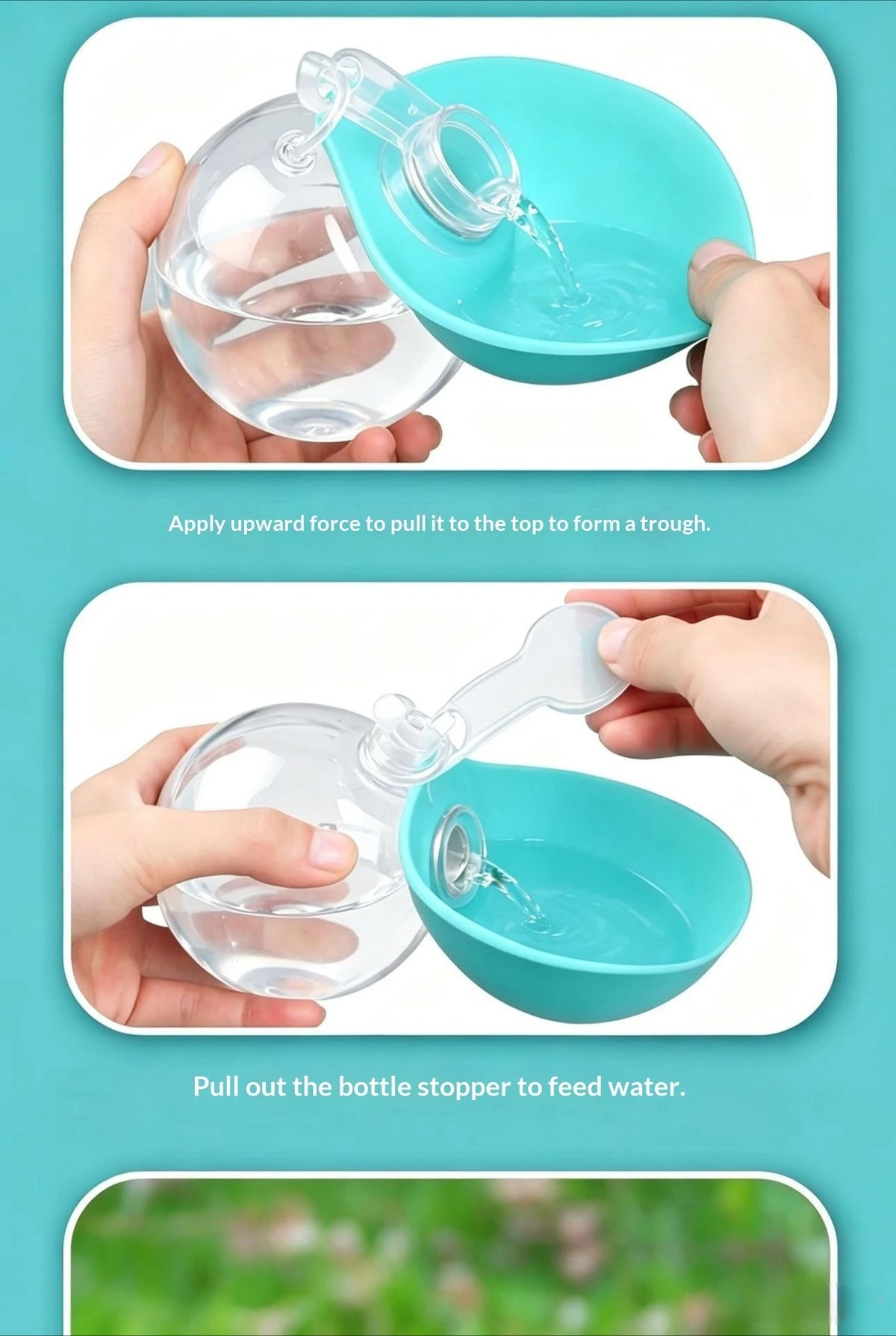 2-In-1 Portable Dog Water Bottle Foldable Silicone Dog Bowl