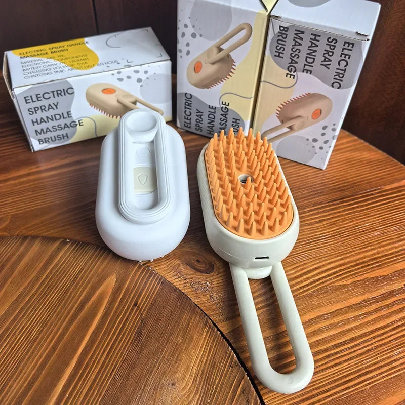 Pet Steam Brush Cat Dog Cleaning Steamy Spray Massage Beauty Comb