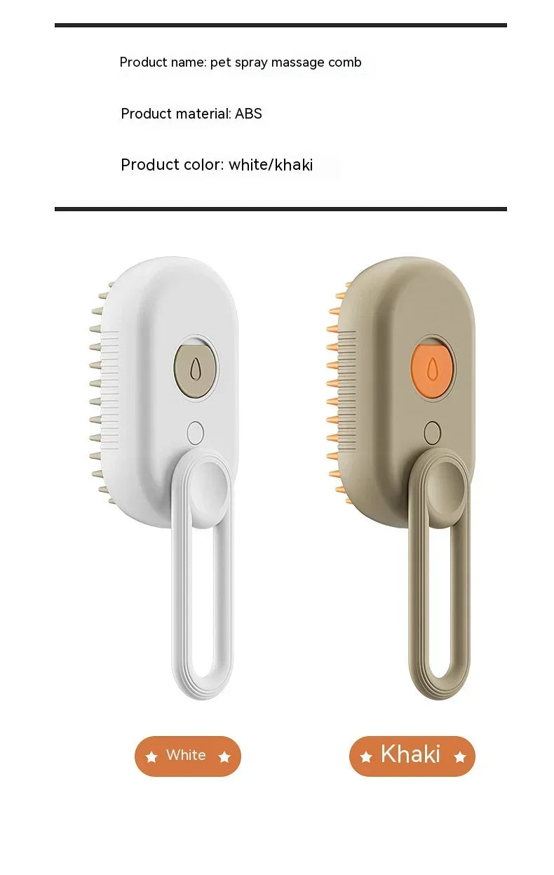 3 in 1 Pet Electric Steam Brush Cat and Dog Cleaning Spray Massage