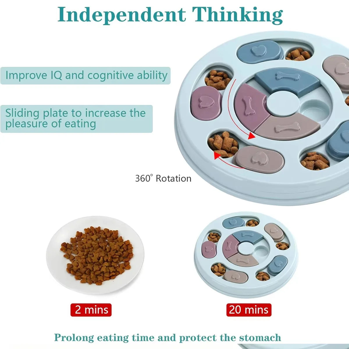 Pet Feeder Dog Slow Food Bowl PUzzle Interactive Toy Increase Iq