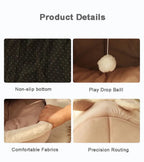 Pet Tent Cave Bed for Cats Small Dogs Self-Warming Cat Tent Bed