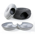 Donut Cat Tunnel Bed Pets House Natural Felt Pet Cat Cave