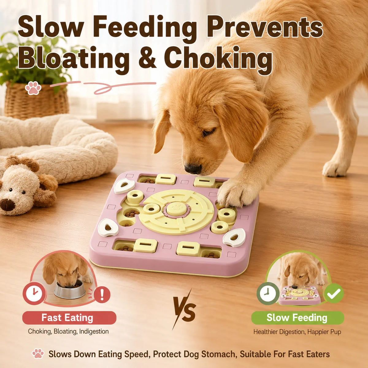 Dog PUzzle Feeder Interactivetreatdispensing Slow Feeder Bowl, Iq