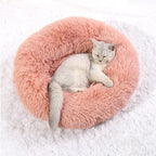 Round Pet Bed for Large Dog Bed Donut Long Plush Cat Bed for