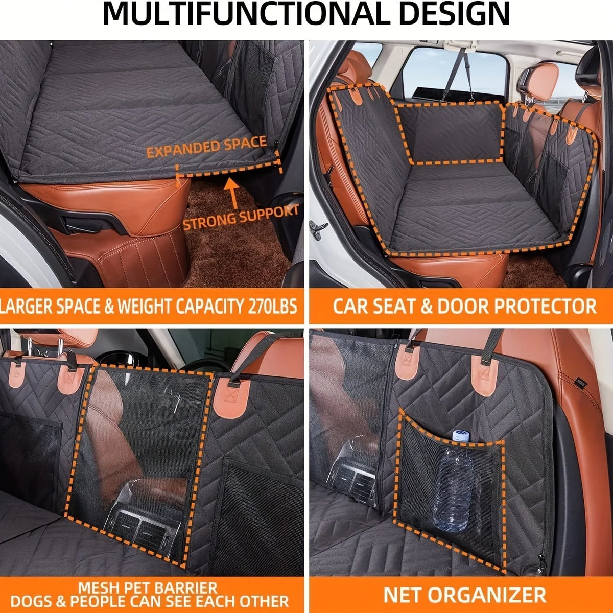 Hammock-Style Portable Back Seat Cover: Waterproof & Scratch-Proof