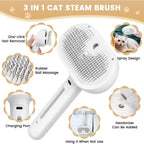 Upgraded Pet Steam Brush Spray Grooming Comb Hair Removal Cleaning