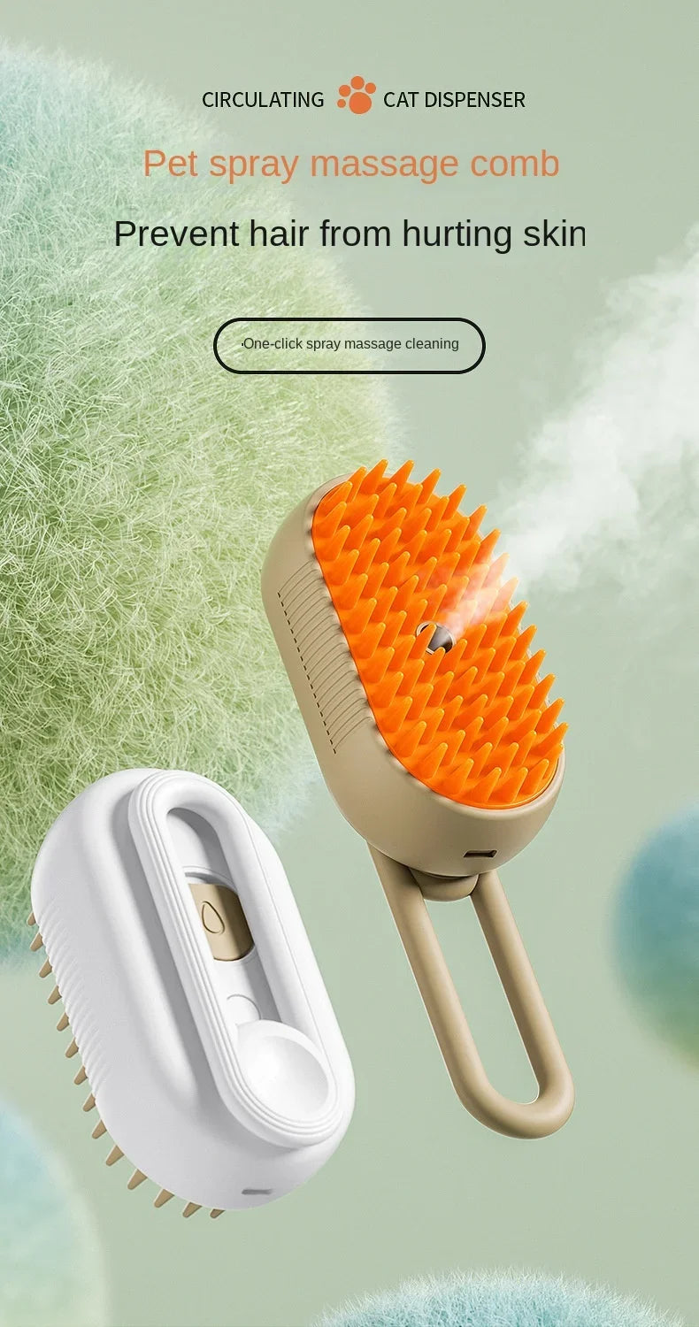 3-in-1 Dog and Cat Electric Brush Cleaning Steam Brush Spray