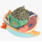 Cat Chew Plush Squeaky Toy Interactive Catnip Simulated Fish