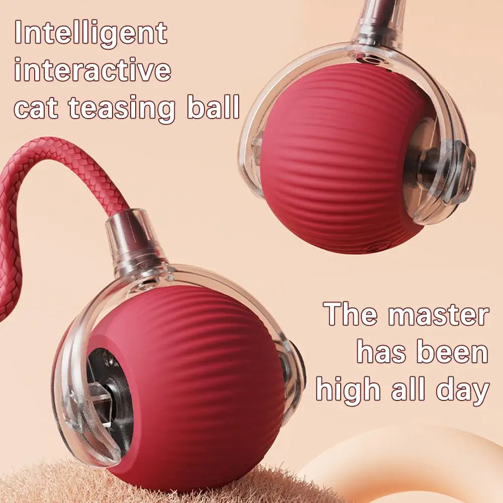 Cat Interactive Ball Toys Automatic Rolling Ball Faux Tail