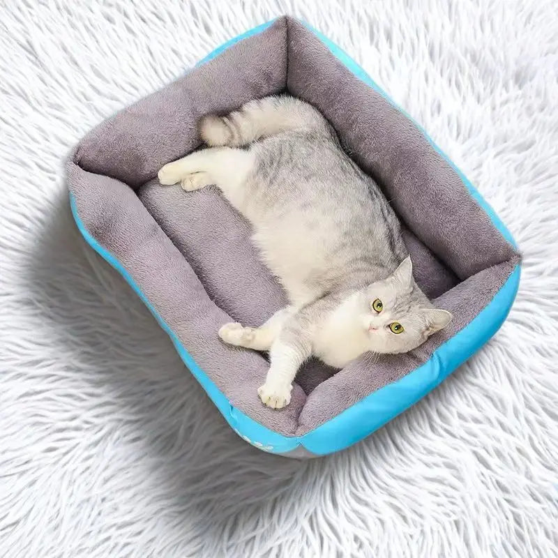 Large Pet House Dog Bed Cat Mat Long Plush Deep Sleeping Warm Soft