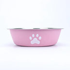 New Stainless Steel Dog Basin Paw Print