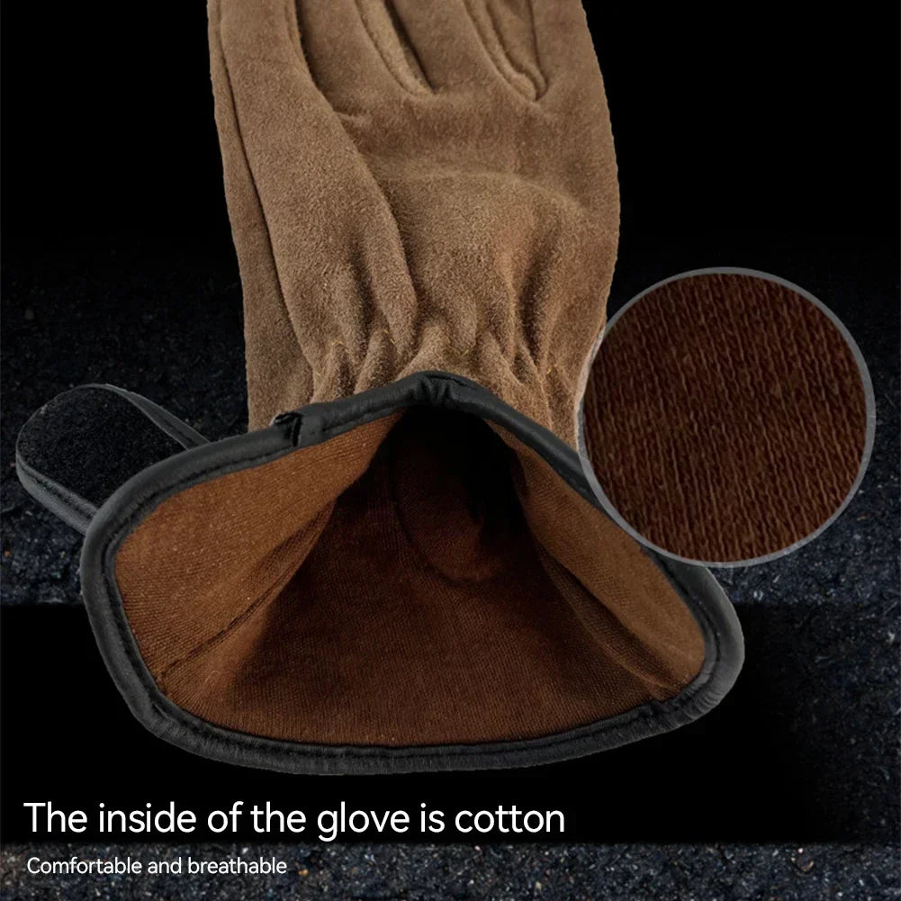 Cowhide Outdoor Protective Gloves Heat Insulation Anti-Cutting