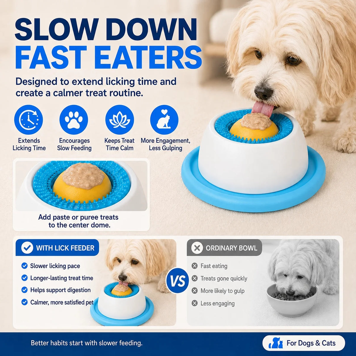 Dog Licking Bowl Slow Feeder Interactive Enrichment Toy for Dogs