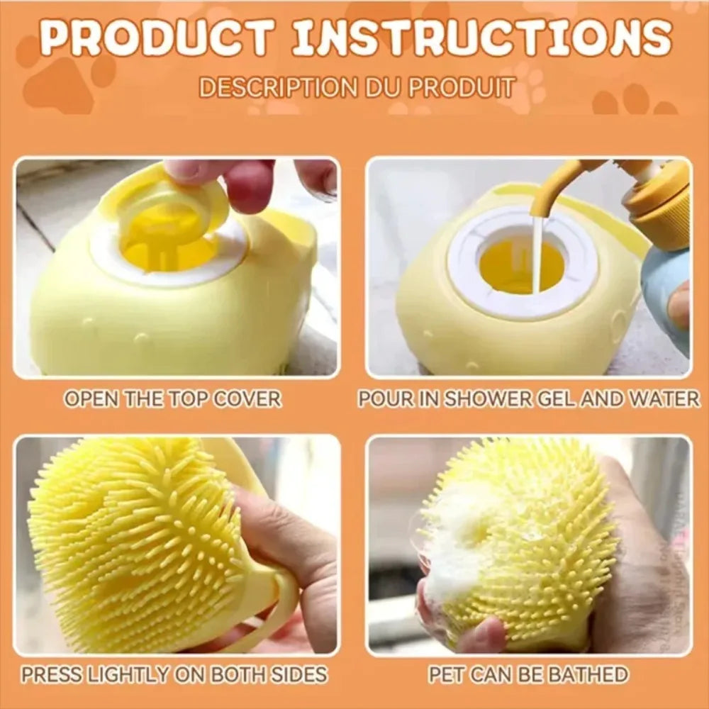 Silicone Bath Massage Brush Multifunctional Grooming Tool Soft