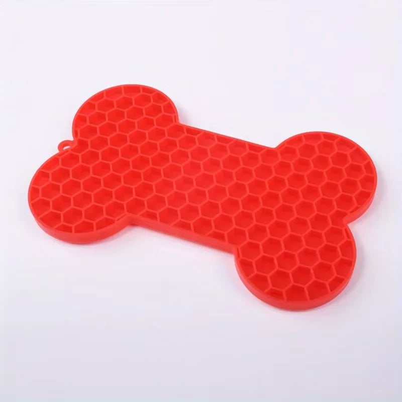 Dog Slow Food Pad Bone Silicone Pet Licking Pad Mat Placemats