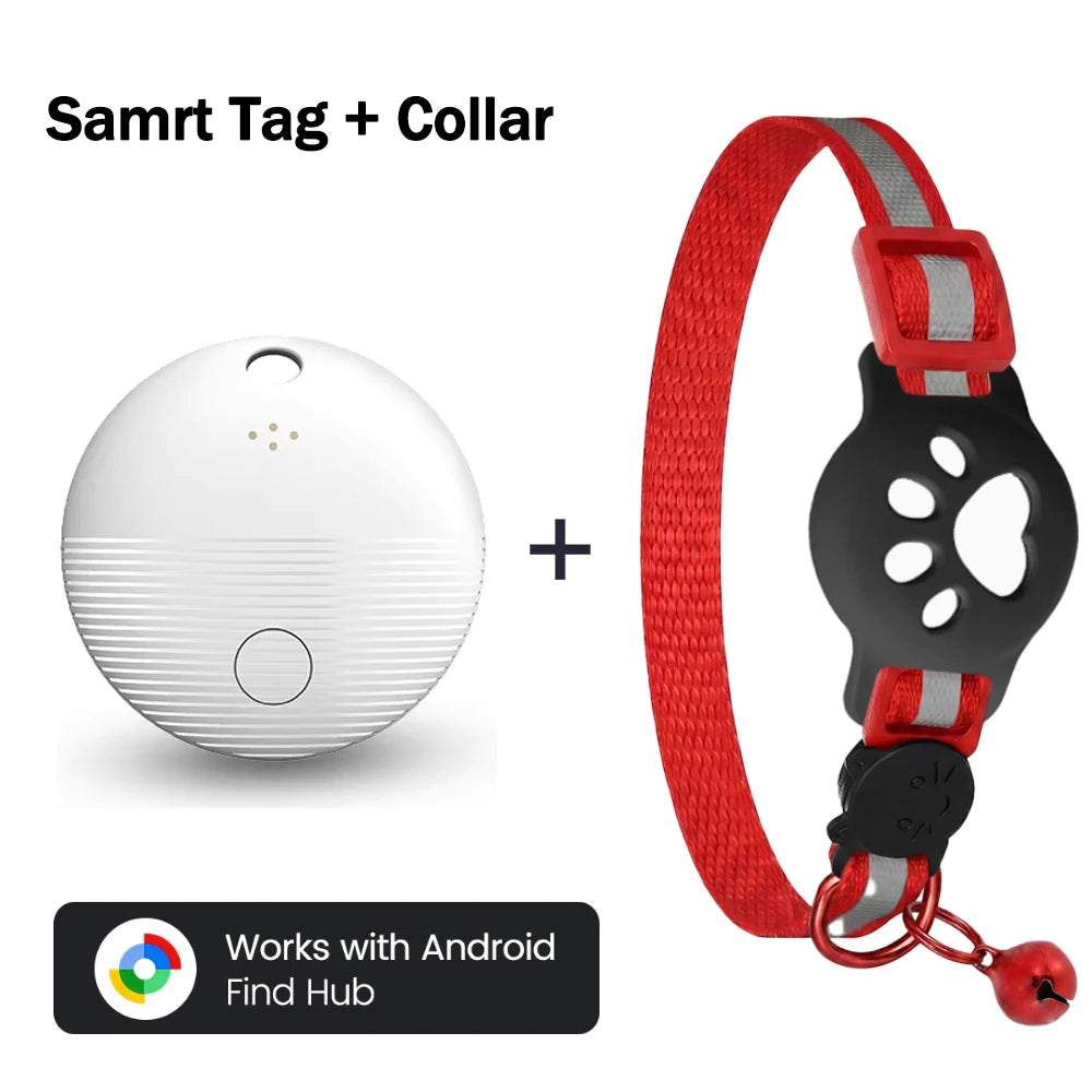 Bluetooth GPS Tracker with Cat Collar Reflective Strips Adjustable