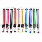 Reflective Pet Collar with Bell Adjustable Nylon Dog Cat Collar
