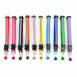 Reflective Pet Collar with Bell Adjustable Nylon Dog Cat Collar