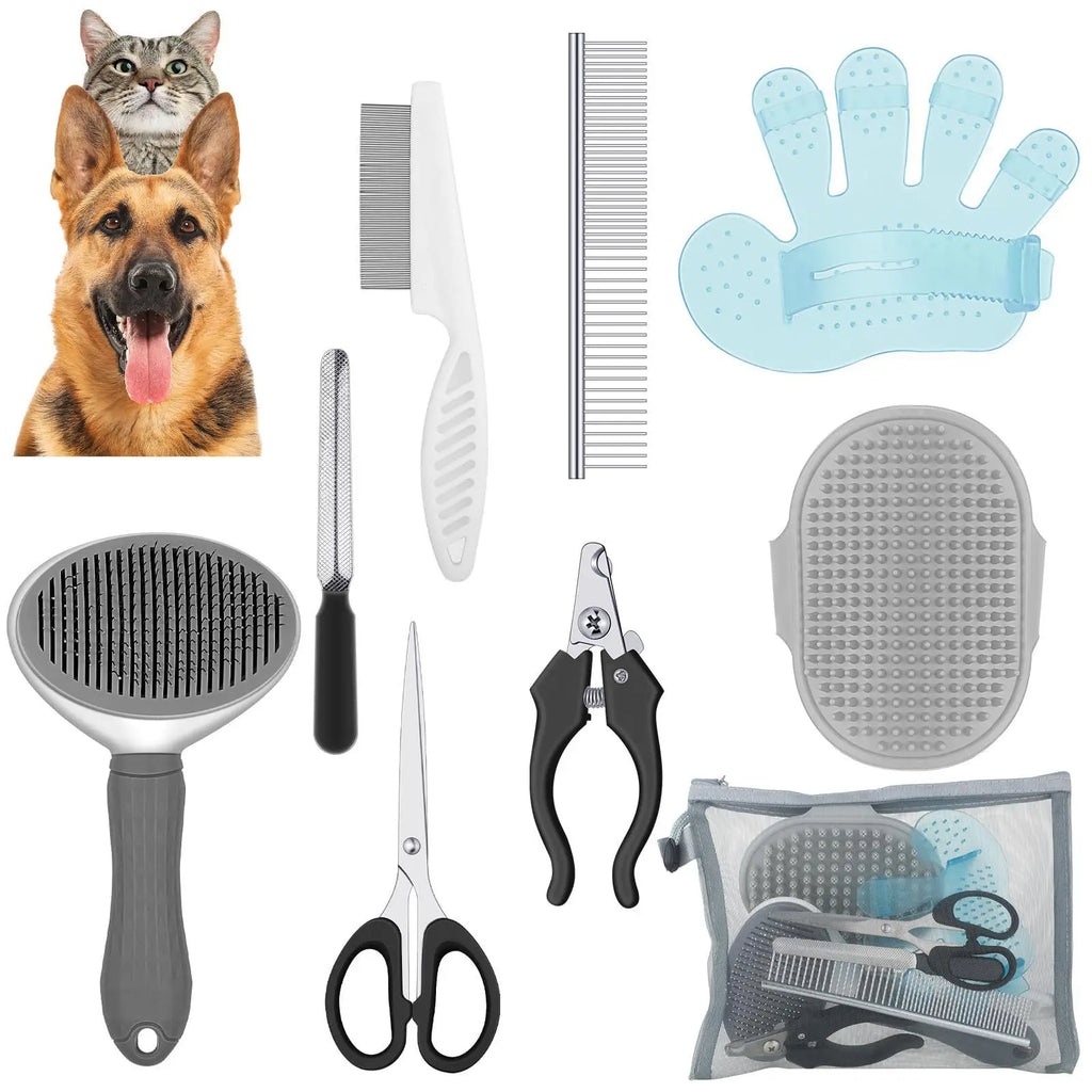 Combo Set Cat Brush Beauty Kit with Pet Nail Clippers and Files
