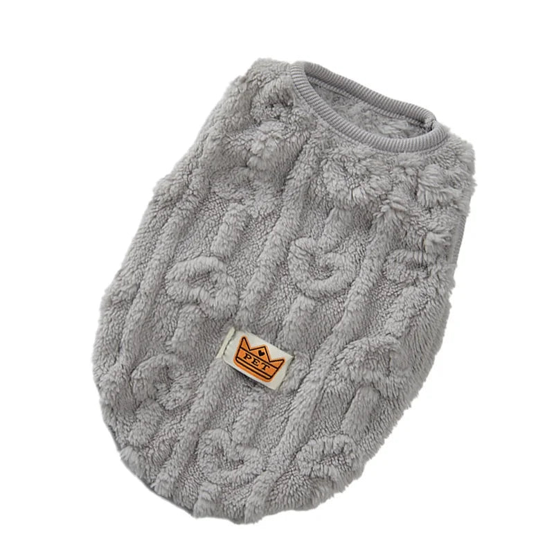 Warm Fleece Dog Jacket Autumn Winter Pet Sweatshirt Soft PUppy