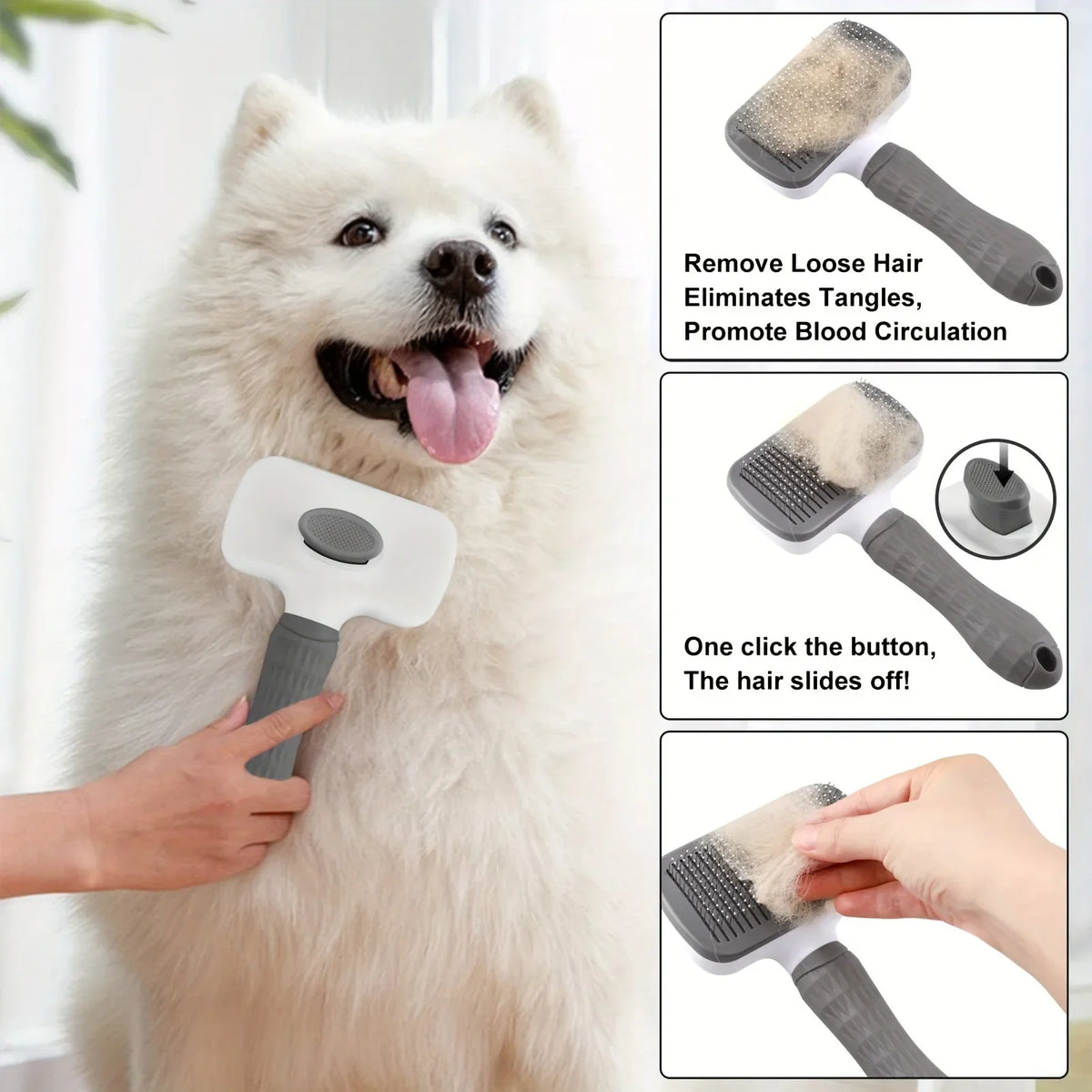 Self-Cleaning Pet Hair Remove Comb Cat Slicker Brush Pet Hair
