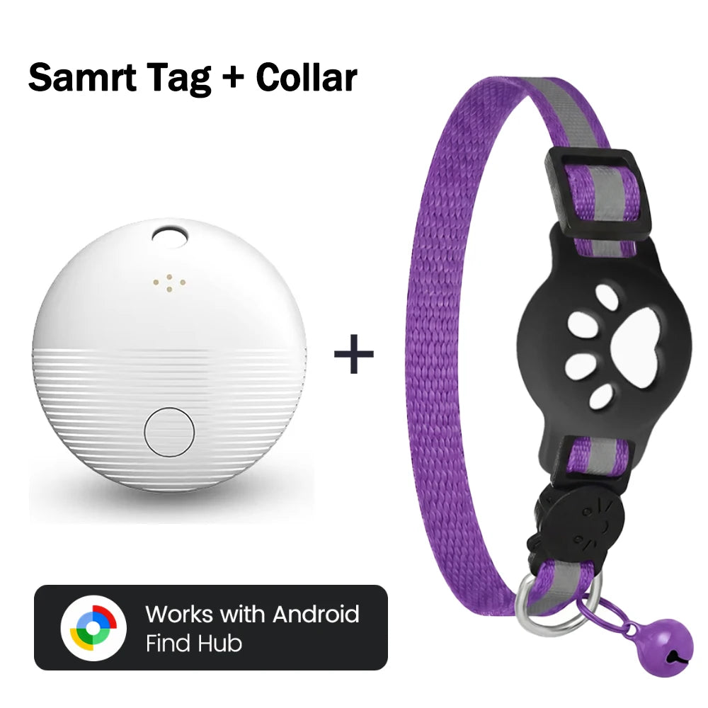 Bluetooth GPS Tracker with Cat Collar Reflective Strips Adjustable