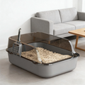 Cat Litter Box Kitty Sandbox Semi-Enclosed High Side Splashproof