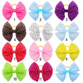 Lace Dogs Hair Bows with Dotted Dog Hair Rubber Bands Colorful