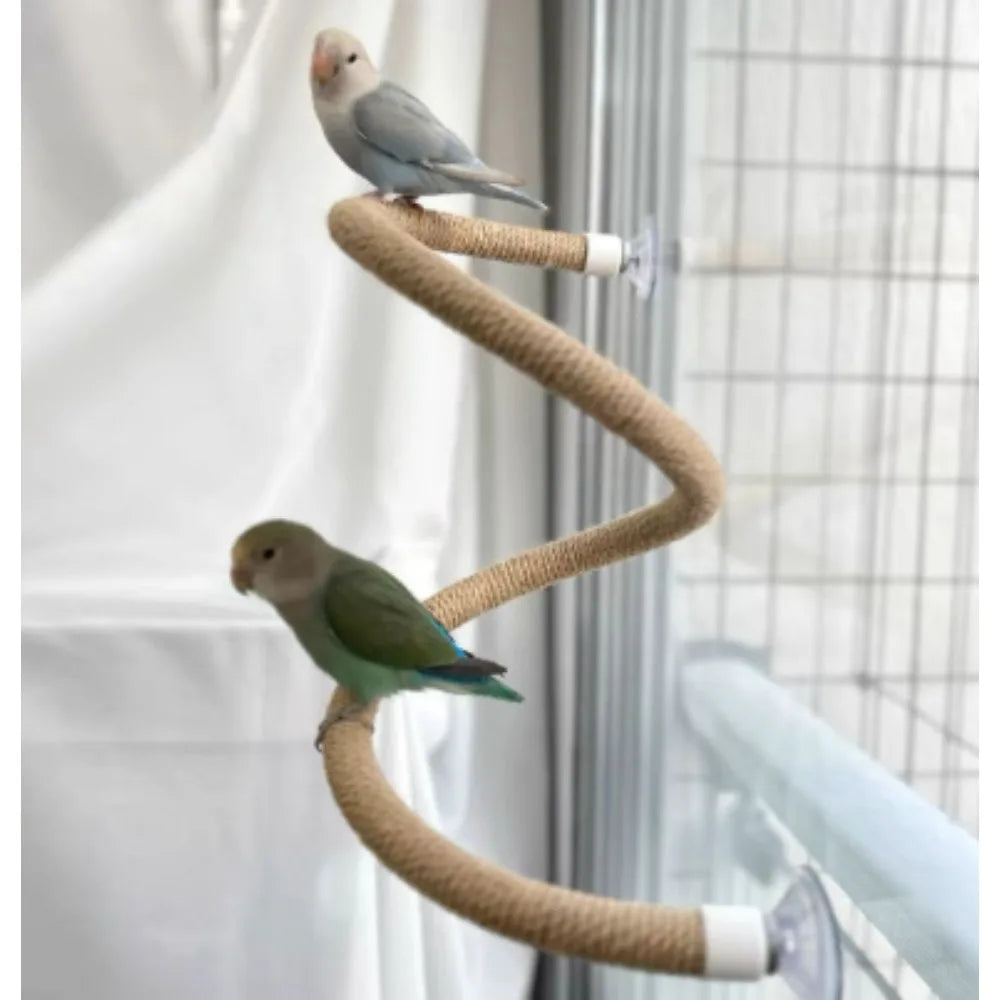 Bendable Bird Rope Perch Linen Climbing Toy Non Slip Grip with