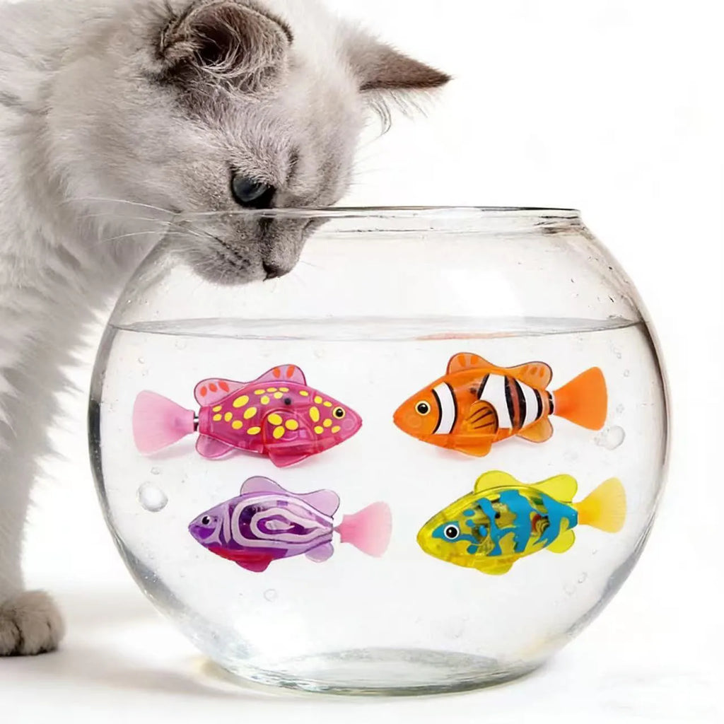 Pet Cat Toy LED Interactive Swimming Robot Fish Toy, Glowing