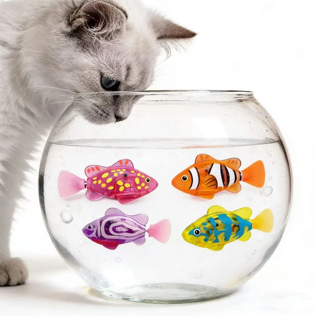 Pet Cat Toy LED Interactive Swimming Robot Fish Toy, Glowing