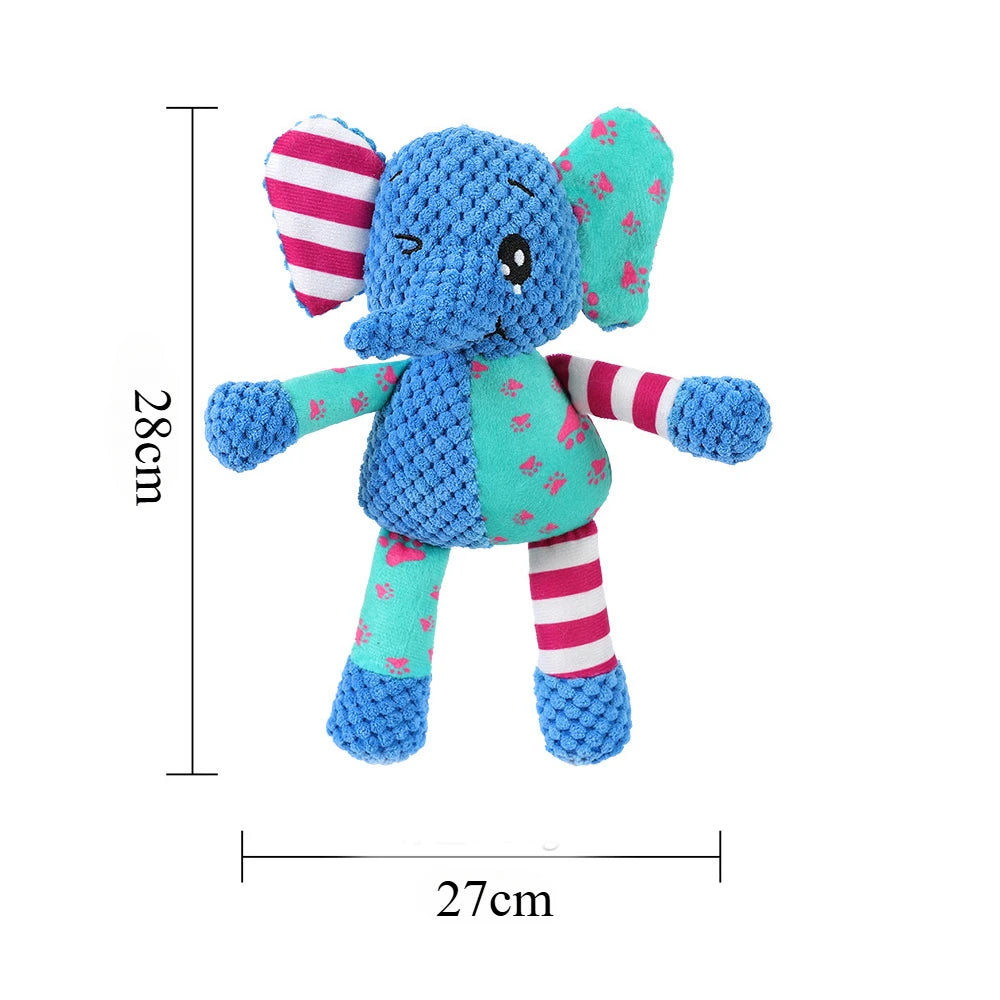 Pet Plush Toy Dog Interactive Teeth Cleaning Toys Cute Animal Style Bite Resistant Squeaky Puppy Sound Chew Toy Pet Supplies
