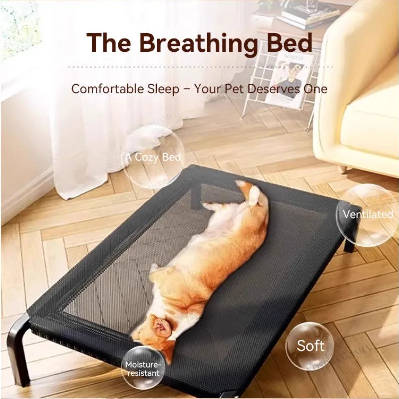 Cooling Elevated Dog Bed with Non-Slip Floor Protectors and