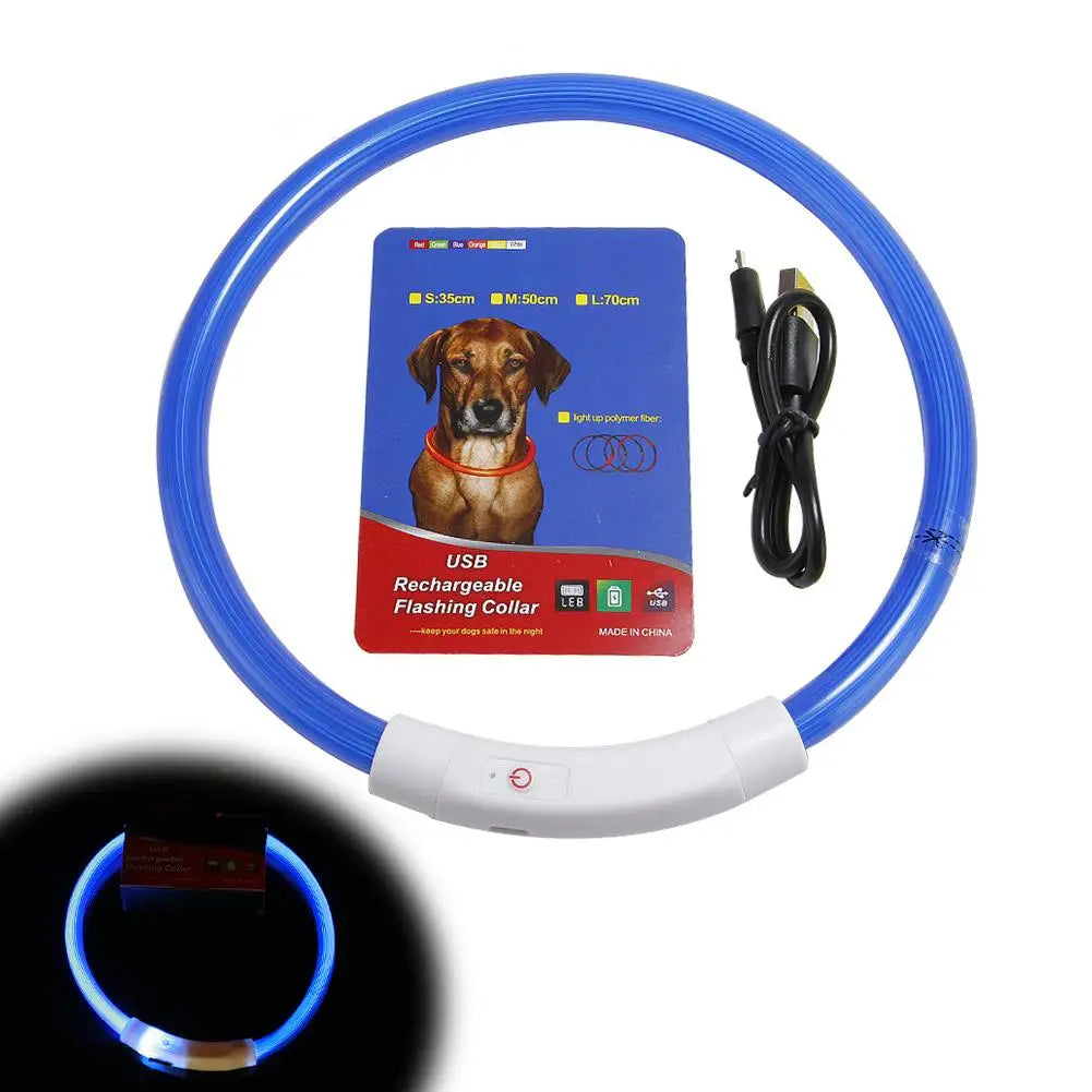 Luminous Pet Dog Collar Waterproof LED Dog Collar Rechargeable
