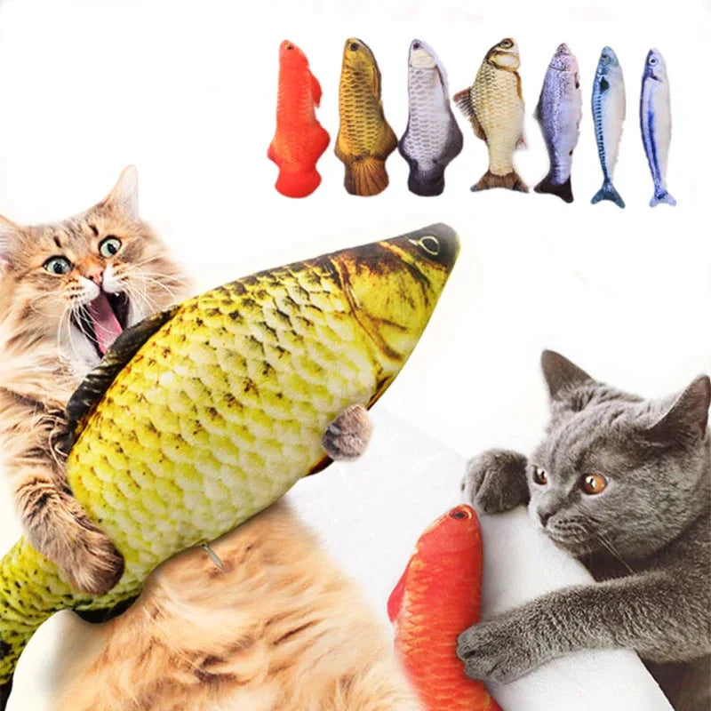 Pet Cat Favor Fish Toy Stuffed Fish Shape Cat Scratch Board