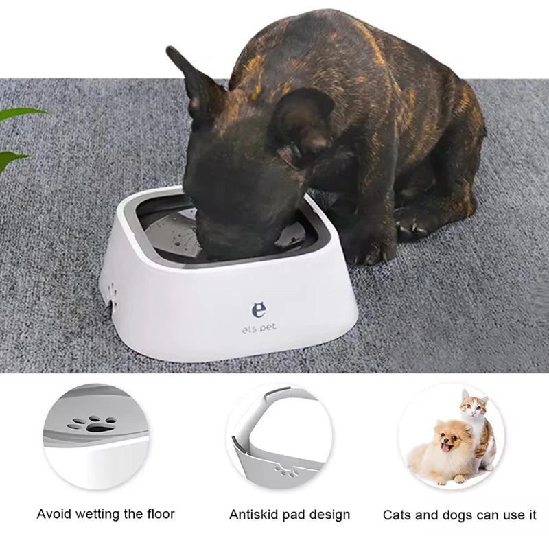 Dog Water Bowl Dog Feeders Slow Water Feeder No-Spill Pet Bowl