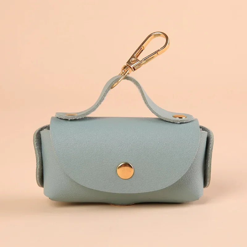 Faux Leather Portable Waste Bag Dispenser