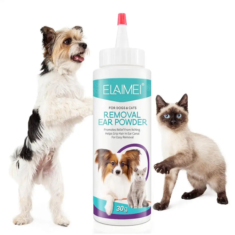 Pet Ear Powder Painless Hair Removal Powder Pet Health Care For Dogs Cats Pet Ear Health Care Easy to Remove Ear Hair