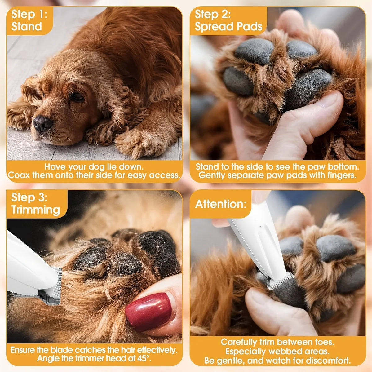 Professional Electric Pet Grooming Scissors, Quiet and Gentle