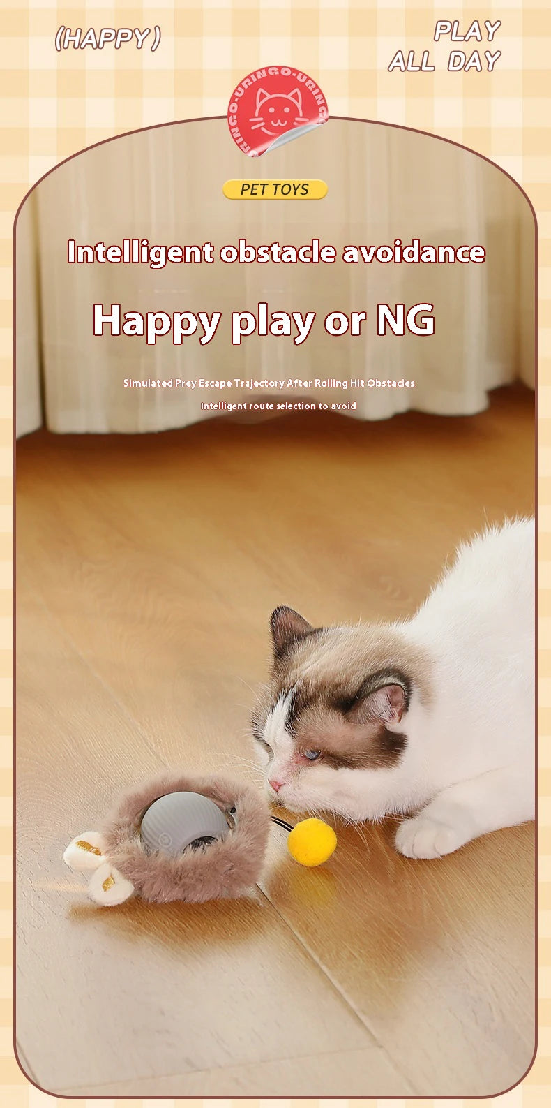 Cat Toys Intelligent Automatic Teasing Ball Silent Irregular