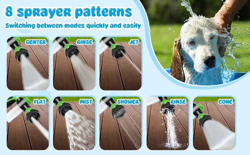 8 in 1 High Pressure Foam Pet Shower Gun Adjustable Hose Nozzle