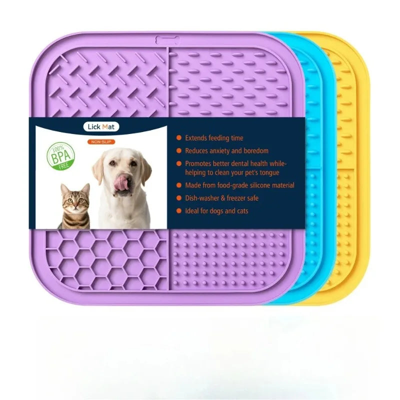 Pets Silicone Lick Mat for Dogs Cats Slow Food Plate Suction Cups