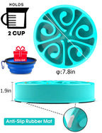 Pet Dog Slow Feeder Bowl Fun Non Slip Anti-Gulping Slower Food