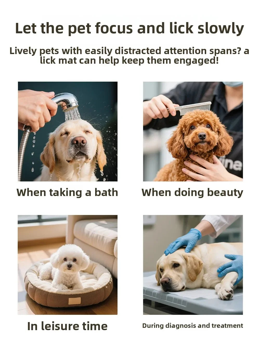 Pets Silicone Lick Mat for Dogs Cats Slow Food Plate Suction Cups