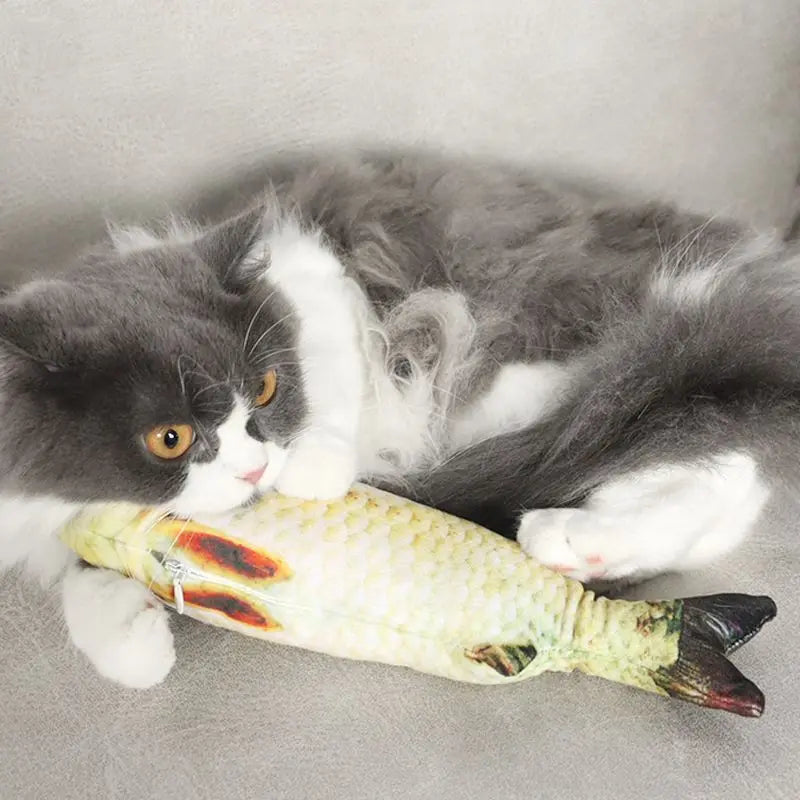 Pet Cat Favor Fish Toy Stuffed Fish Shape Cat Scratch Board