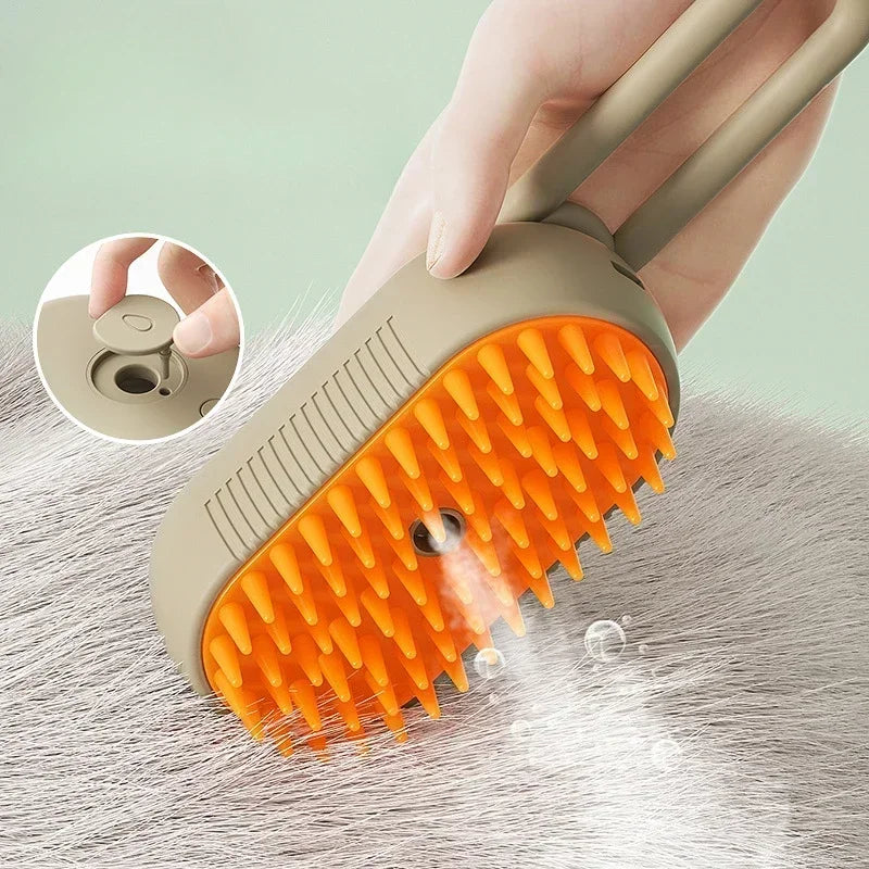 Pet Steam Brush Cat Dog Cleaning Steamy Spray Massage Beauty Comb